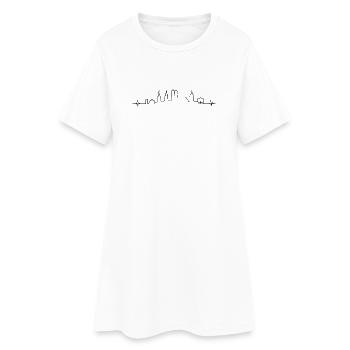 Coeur battement de coeur Munich Bavière Monument Silhouette - Robe T-shirt Femme - blanc - Devant