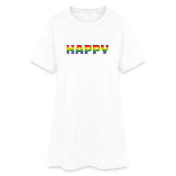 T-shirt arc-en-ciel Pride Happy | LGBT lgbtqi queer - Robe T-shirt Femme - blanc - Devant