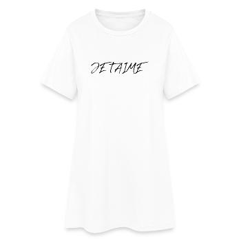 ICH LIEBE DICH. LIEBE. PAAR. GERADE VERHEIRATET. Junggesellinnenabschied - Frauen T-Shirt-Kleid - Weiß - Vorne