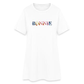 BONNIE Name mit Blumen geschmückt - Frauen T-Shirt-Kleid - Weiß - Vorne