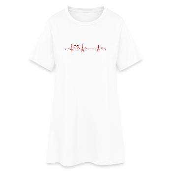 Heartbeat Curling Girl Drôle Joueur de Curling ECG - Robe T-shirt Femme - blanc - Devant
