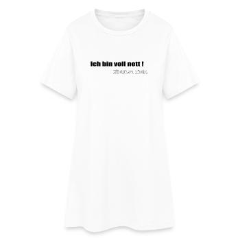 Voll nett - Frauen T-Shirt-Kleid - Weiß - Vorne