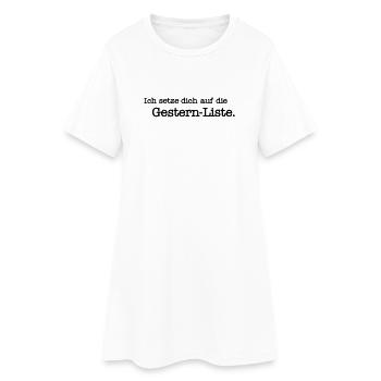 La liste d’hier - Robe T-shirt Femme - blanc - Devant