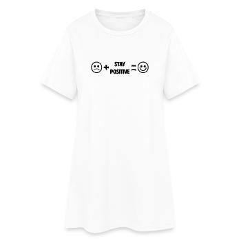 Restez positif, souriez - Robe T-shirt Femme - blanc - Devant