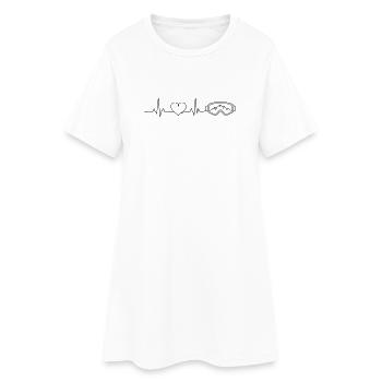 Skibrille Puls Herz - Frauen T-Shirt-Kleid - Weiß - Vorne