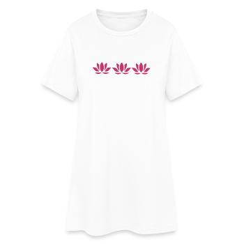 Fleur de lotus Fleur de lotus Fleur de lotus Fleur de violette Fleur de yoga - Robe T-shirt Femme - blanc - Devant