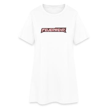 Feuerwehr Neon-Schriftzug - Frauen T-Shirt-Kleid - Weiß - Vorne