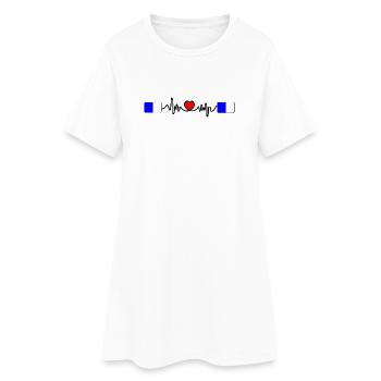 Battement de cœur de course Spa - Robe T-shirt Femme - blanc - Devant