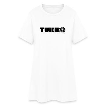Turbo - Frauen T-Shirt-Kleid - Weiß - Vorne