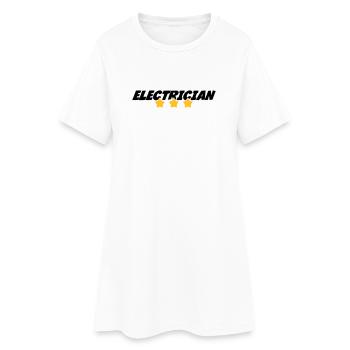 Electricien / Electricité / Travail / Métier / Job - Robe T-shirt Femme - blanc - Devant