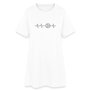 Herzschlag Volleyball Sport - Frauen T-Shirt-Kleid - Weiß - Vorne