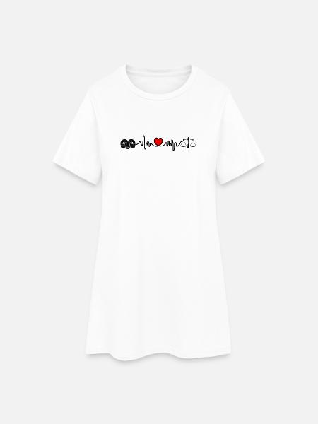 Herzfrequenz-Cardio-Ram-Skala - Frauen T-Shirt-Kleid - Weiß