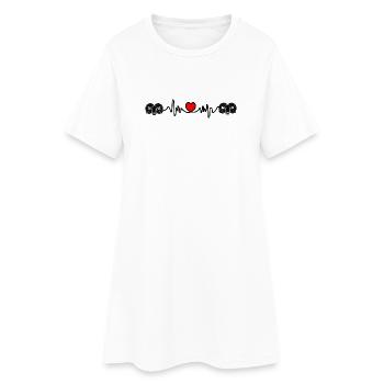 Fréquence cardiaque cardio Ram Ram - Robe T-shirt Femme - blanc - Devant
