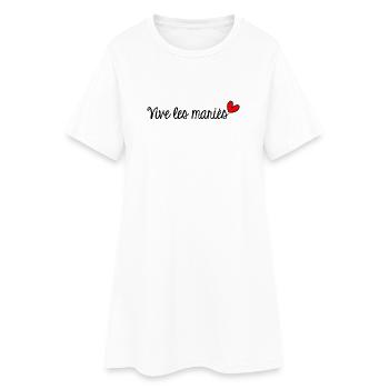 JUST MARRIED. EVJF. SAINT VALENTIN. COUPLE - Robe T-shirt Femme - blanc - Devant