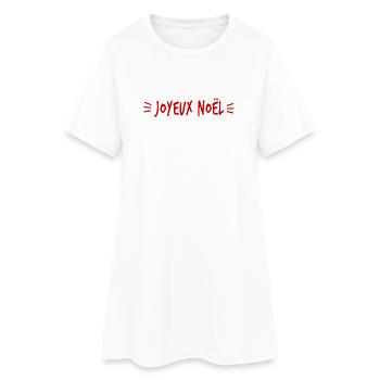 PÈRE NOËL. NOËL. JOYEUX NOËL. MERRY CHRISTMAS - Robe T-shirt Femme - blanc - Devant