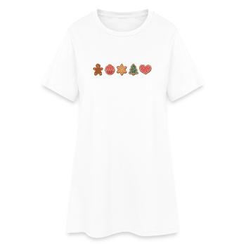 Biscuits et biscuits pour Noël - Robe T-shirt Femme - blanc - Devant