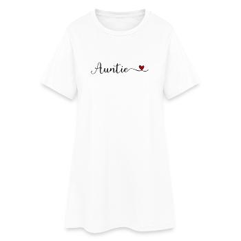 Auntie Typography with a Heart handwritten Font De - Women’s T-Shirt Dress - white - Front