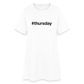 JEUDI Hashtag jeudi - Robe T-shirt Femme - blanc - Devant