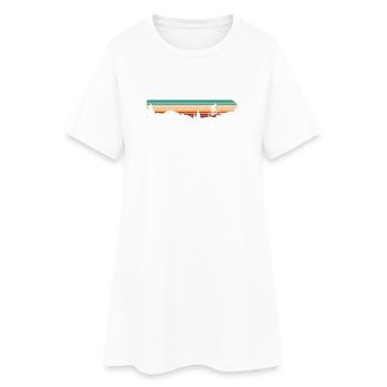 Silhouette du VTT au coucher du soleil - Robe T-shirt Femme - blanc - Devant