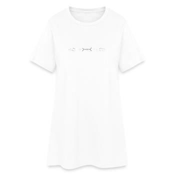 filigrane Verzierung - Frauen T-Shirt-Kleid - Weiß - Vorne