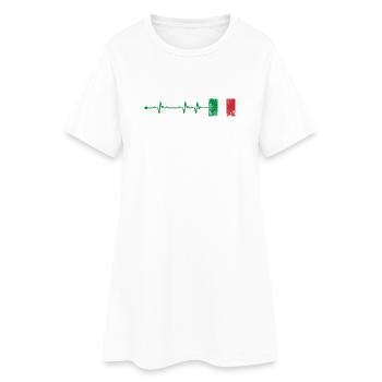 Drapeau de l’Italie Heartbeat - Robe T-shirt Femme - blanc - Devant