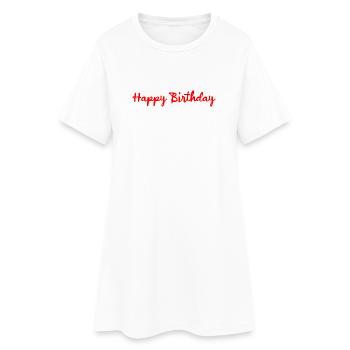 HAPPY BIRTHDAY. JOYEUX ANNIVERSAIRE. ANNIVERSAIRE. - Robe T-shirt Femme - blanc - Devant