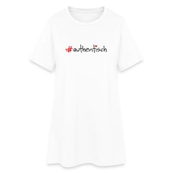 authentisch - Frauen T-Shirt-Kleid - Weiß - Vorne