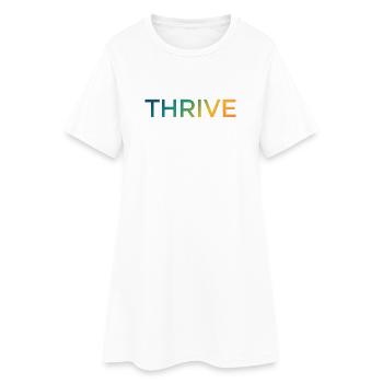 Thrive Gradient Schriftzug - Frauen T-Shirt-Kleid - Weiß - Vorne