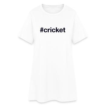 Cricket Hashtag - Frauen T-Shirt-Kleid - Weiß - Vorne
