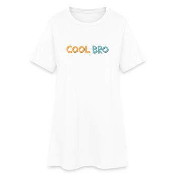 Frère Cool Typo Pop Rétro - Robe T-shirt Femme - blanc - Devant