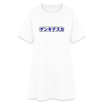 genkideska - Robe T-shirt Femme - blanc - Devant