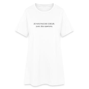 T-shirt humour noir adulte – Minimaliste  - Robe T-shirt Femme - blanc - Devant