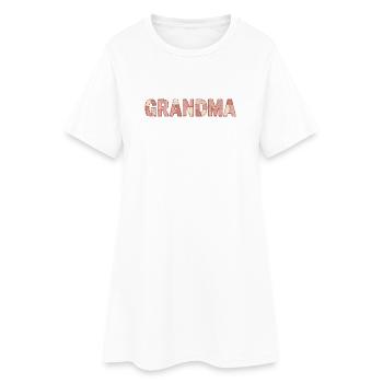 Grandma Patchwork Floral Pattern Gift - Women’s T-Shirt Dress - white - Front