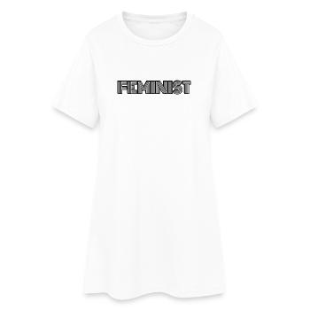 féministe - Robe T-shirt Femme - blanc - Devant
