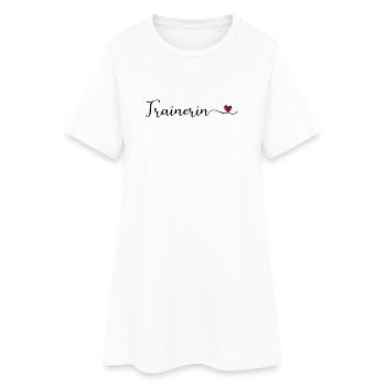 Trainerin - Frauen T-Shirt-Kleid - Weiß - Vorne