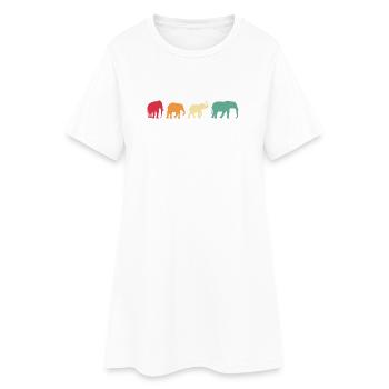 Elefant Vintage Geschenk Afrika - Frauen T-Shirt-Kleid - Weiß - Vorne