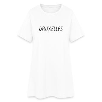 Bruxelles Belgium - Brush Stroke City Black - Robe T-shirt Femme - blanc - Devant