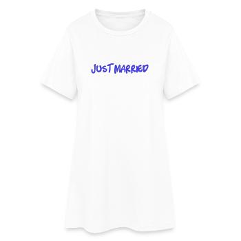 COUPLE. JUST MARRIED. EVJF. SAINT VALENTIN. MARIES - Robe T-shirt Femme - blanc - Devant
