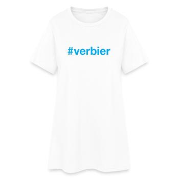 VERBIER Hashtag - Frauen T-Shirt-Kleid - Weiß - Vorne