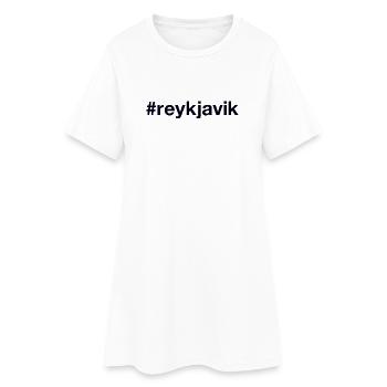 REYKJAVIK Hashtag Île d’Islande - Robe T-shirt Femme - blanc - Devant