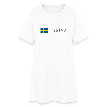Sweden Flag - Ystad - Sverige - Schweden - Frauen T-Shirt-Kleid - Weiß - Vorne