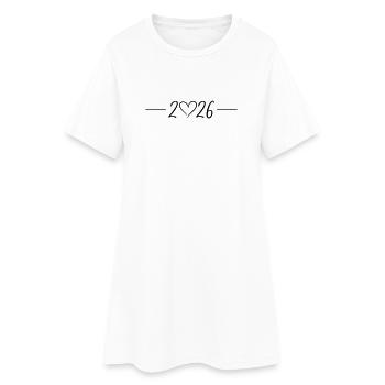 2026 Heart Line - Women’s T-Shirt Dress - white - Front