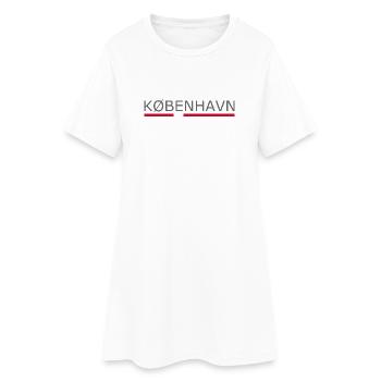 Kobenhavn - Copenhague - Kopenhague - Danemark Drapeau - Robe T-shirt Femme - blanc - Devant