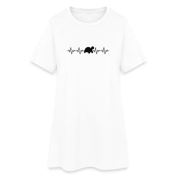 Battement du cœur ECG de tortue - Robe T-shirt Femme - blanc - Devant