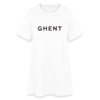 GAND – Typographie en brique gothique - Robe T-shirt Femme - blanc - Devant