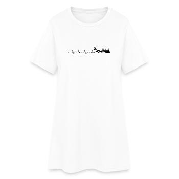 Heartbeat Snowboard - Women’s T-Shirt Dress - white - Front