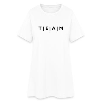 ÉQUIPE à rayures - Robe T-shirt Femme - blanc - Devant