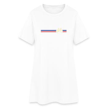 Vintage-Fahrrad auf farbigem Klebeband - Frauen T-Shirt-Kleid - Weiß - Vorne