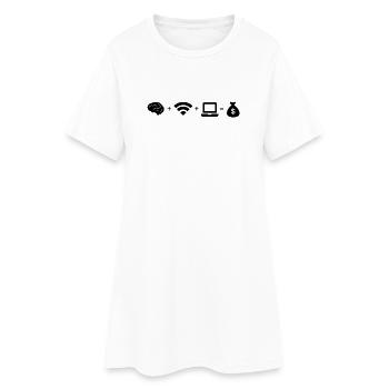 Earn money online - Robe T-shirt Femme - blanc - Devant