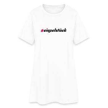 Einzelstück - Frauen T-Shirt-Kleid - Weiß - Vorne